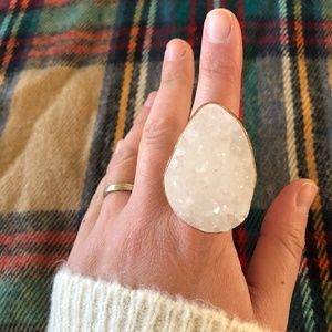 Huge geode statement cocktail ring